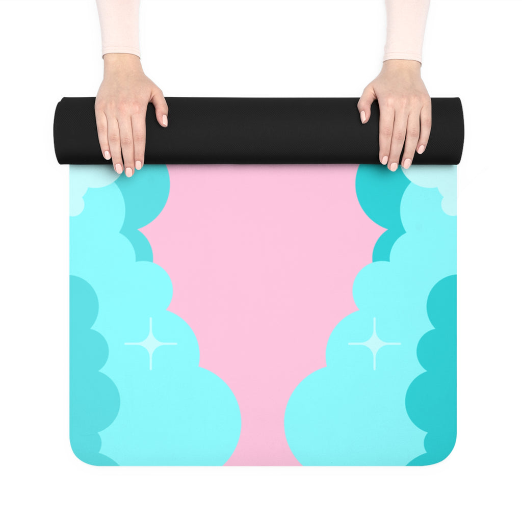 PINK & LIGHTS BLUE - Libra Zodiac Rubber Non-Slip Yoga Mat