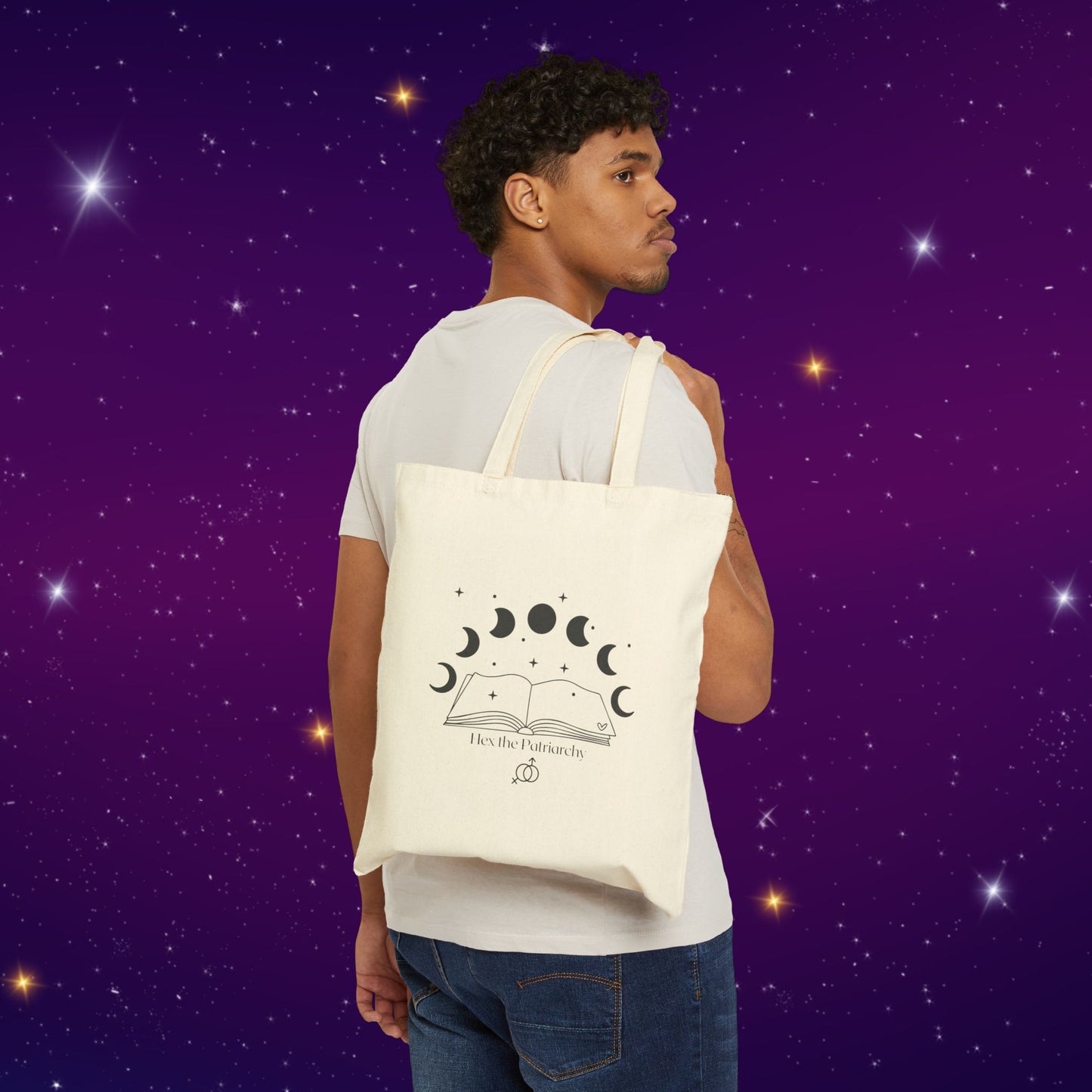 Hex the Patriarchy Moon Phases Book Tote