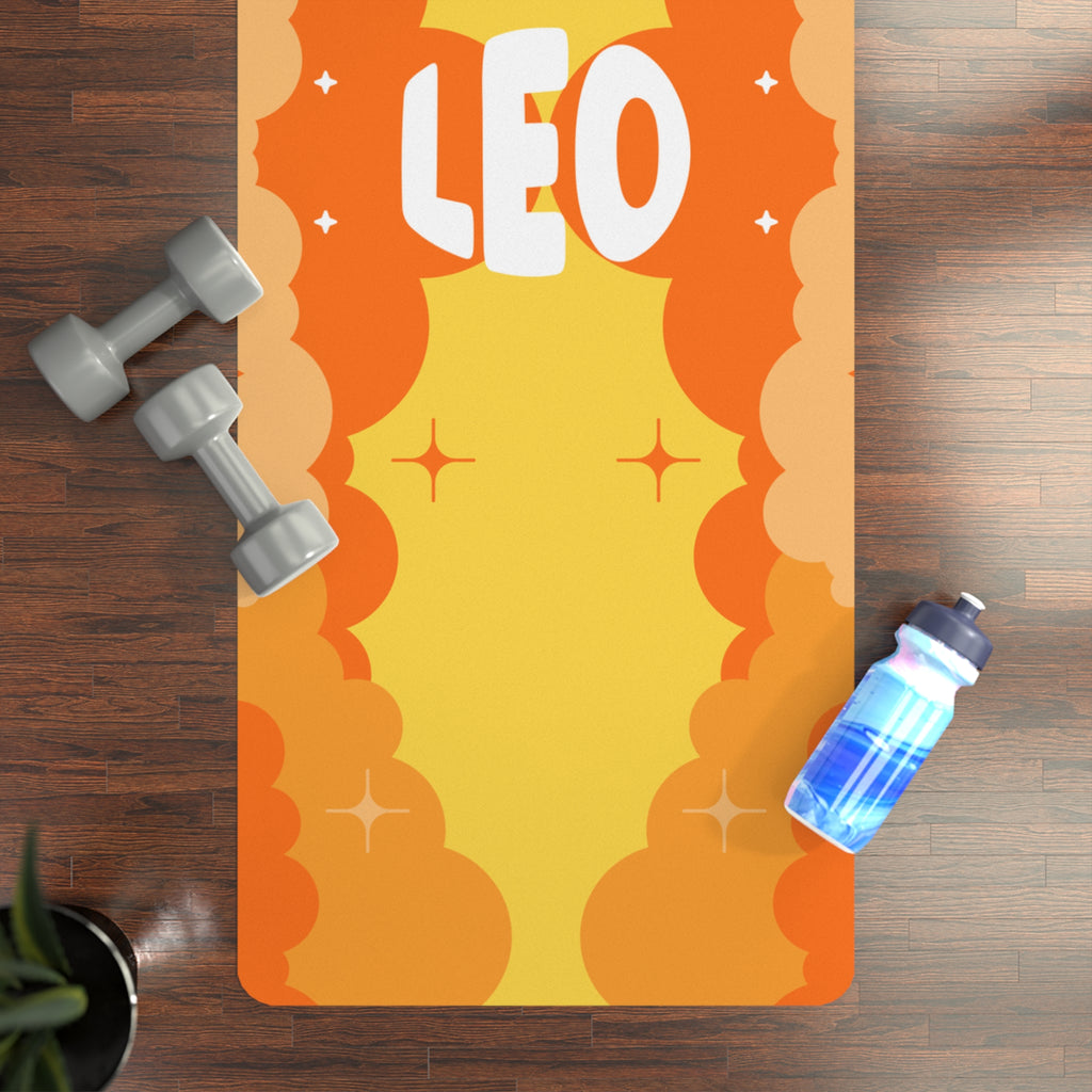 GOLD & ORANGE - Leo Zodiac Rubber Non-Slip Yoga Mat