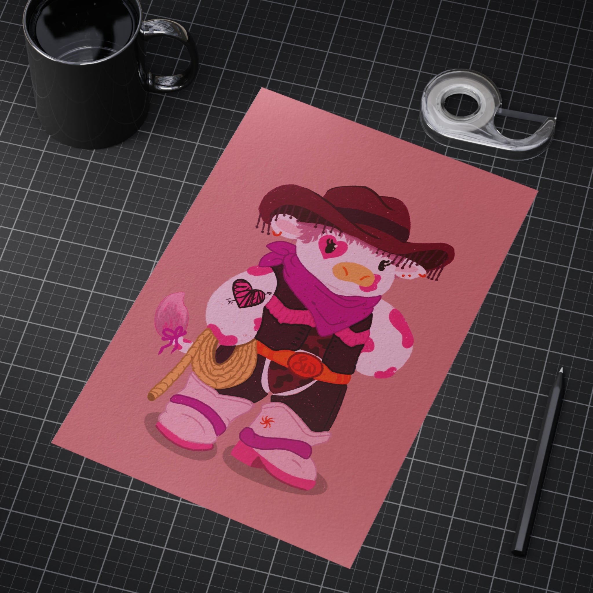 Lesbian WLW Cow Girl Digital Art Print - Pride 2026 (Unframed) 4x6 or 8x12
