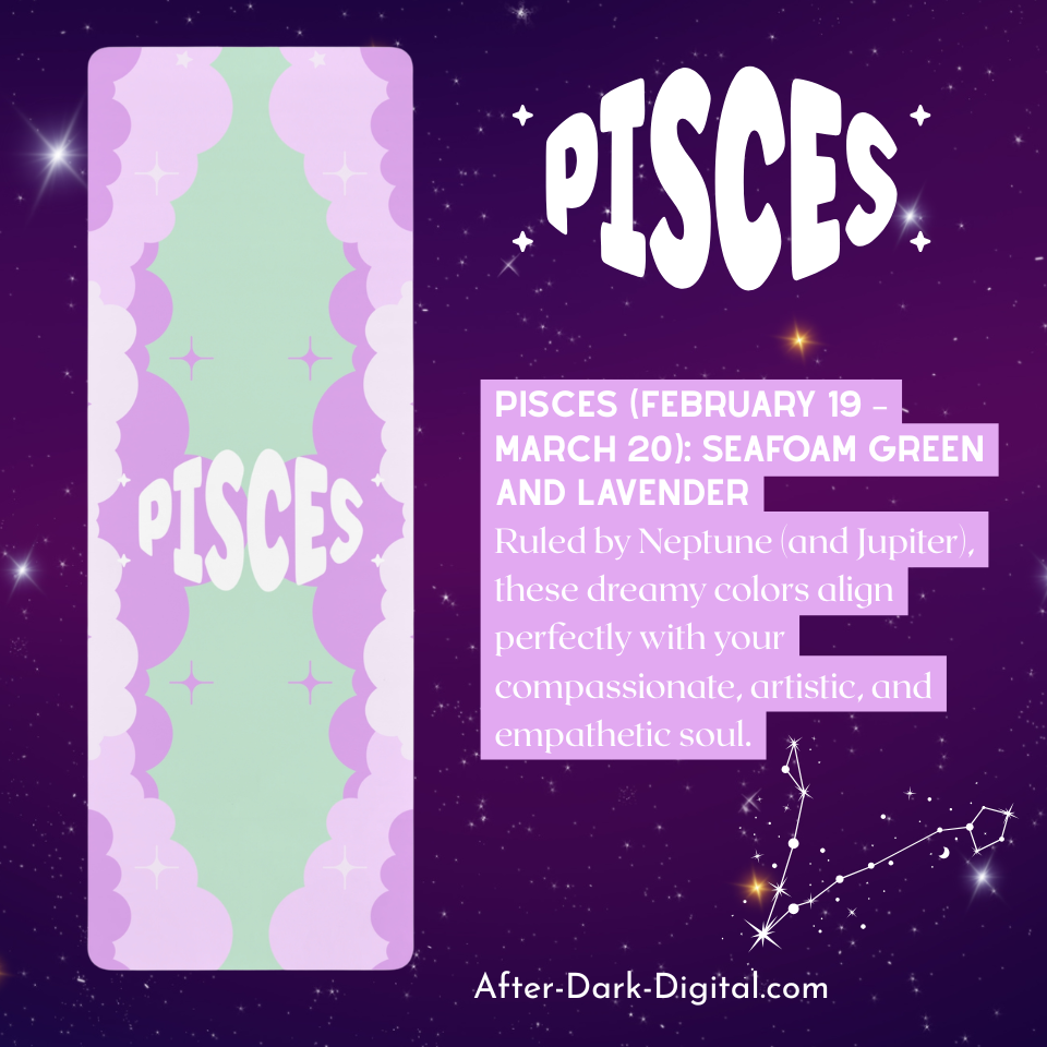 SEAFOAM GREEN / LAVENDER Pisces Rubber Non-Slip Yoga Mat