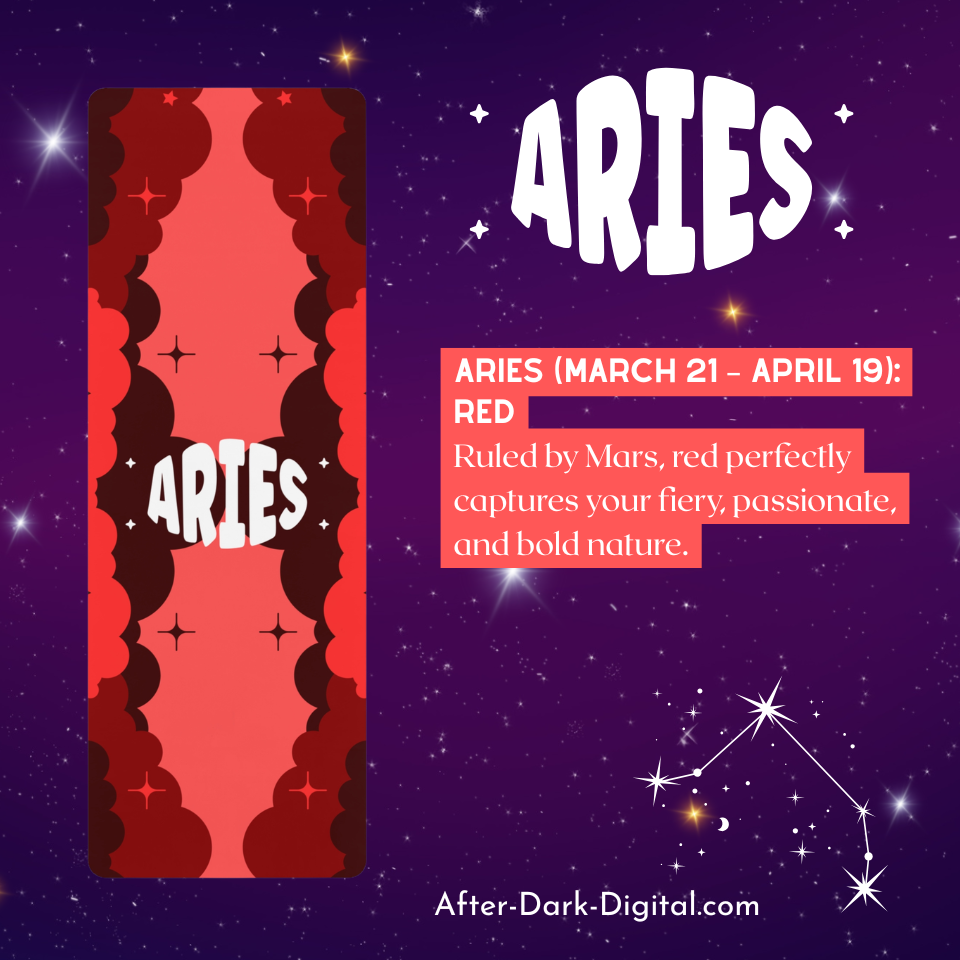 RED Aries Zodiac Rubber Non-Slip Yoga Mat