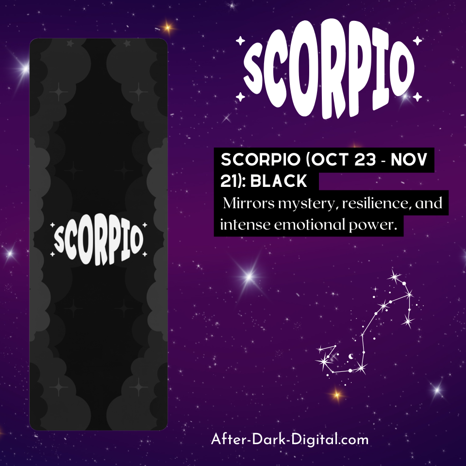 BLACK - Scorpio Zodiac Rubber Non-Slip Yoga Mat