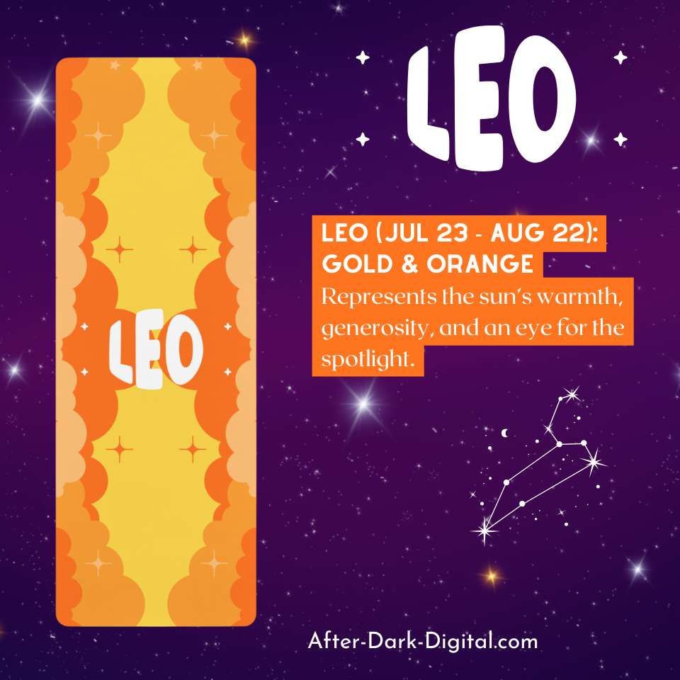 GOLD & ORANGE - Leo Zodiac Rubber Non-Slip Yoga Mat