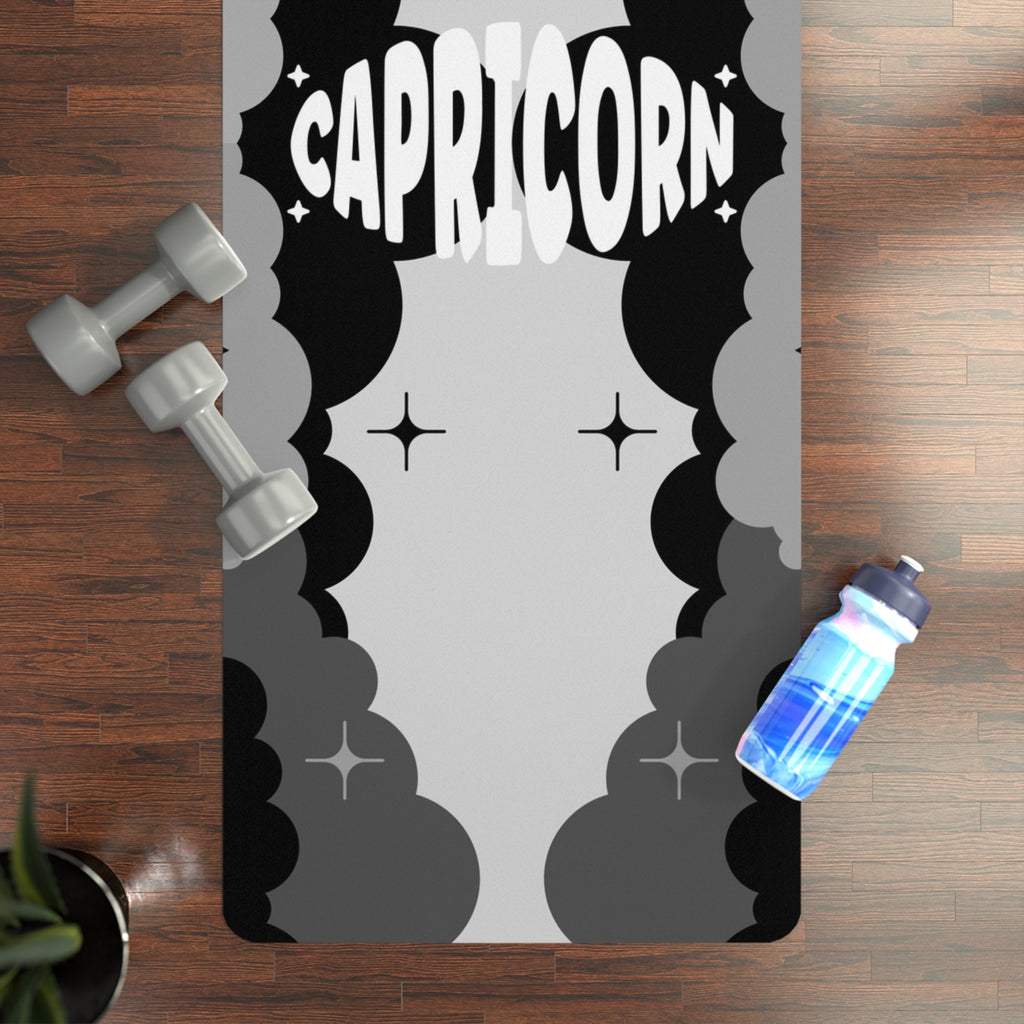 GRAY & CHARCOAL - Capricorn Zodiac Rubber Non-Slip Yoga Mat