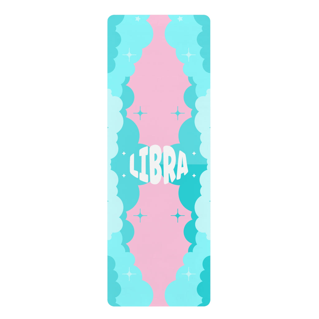 PINK & LIGHTS BLUE - Libra Zodiac Rubber Non-Slip Yoga Mat