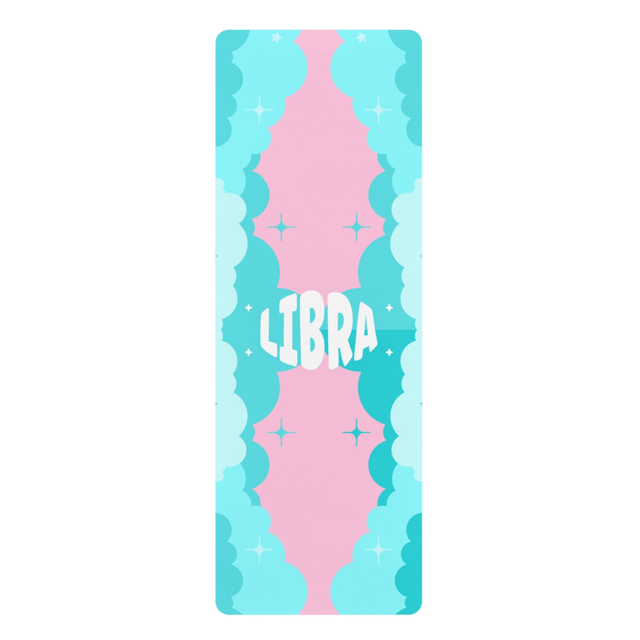 PINK & LIGHTS BLUE - Libra Zodiac Rubber Non-Slip Yoga Mat