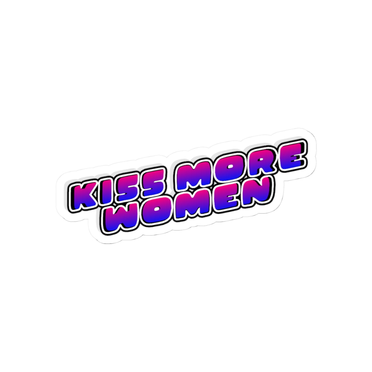 Kiss More Women Vinyl Sticker - Bisexual Pride Decal