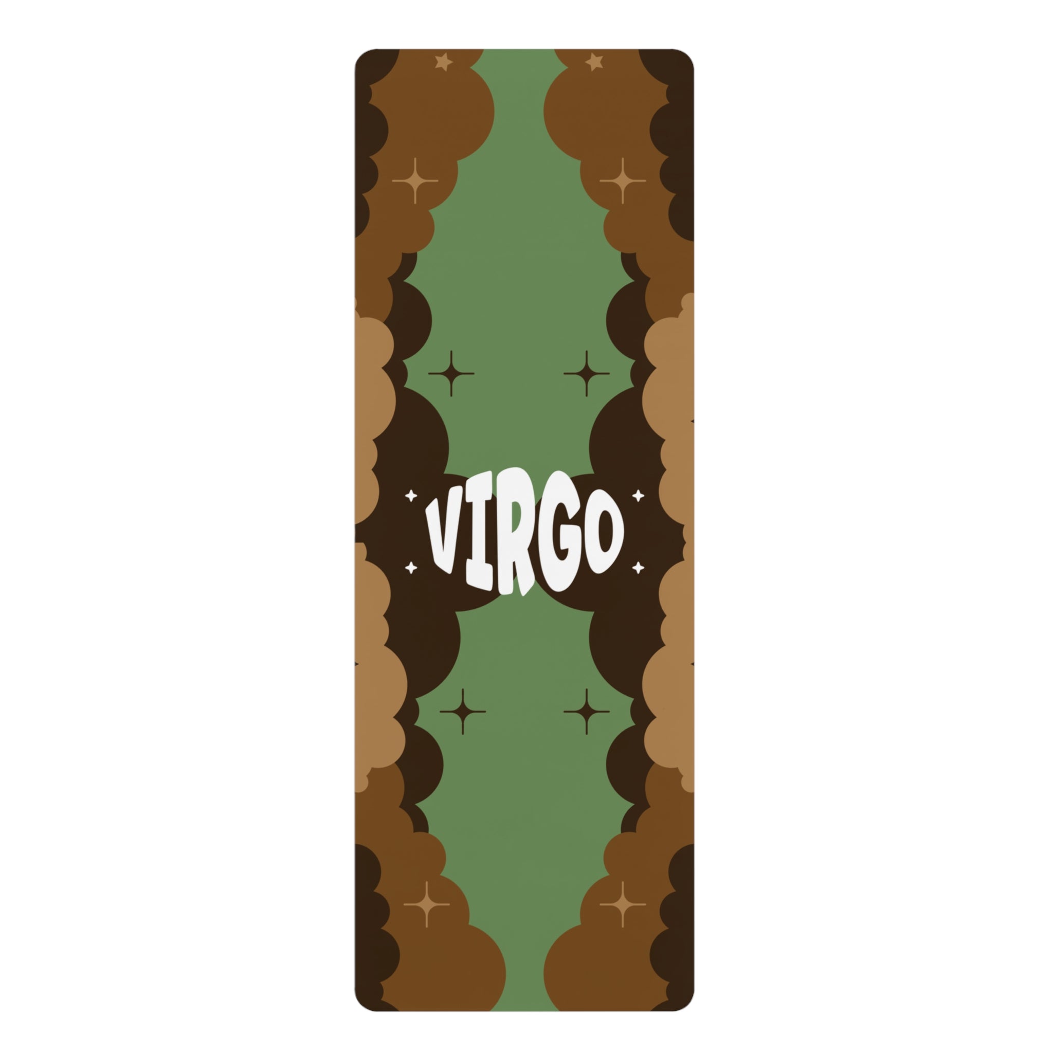 GREEN & BROWN - Virgo Zodiac Rubber Non-Slip Yoga Mat
