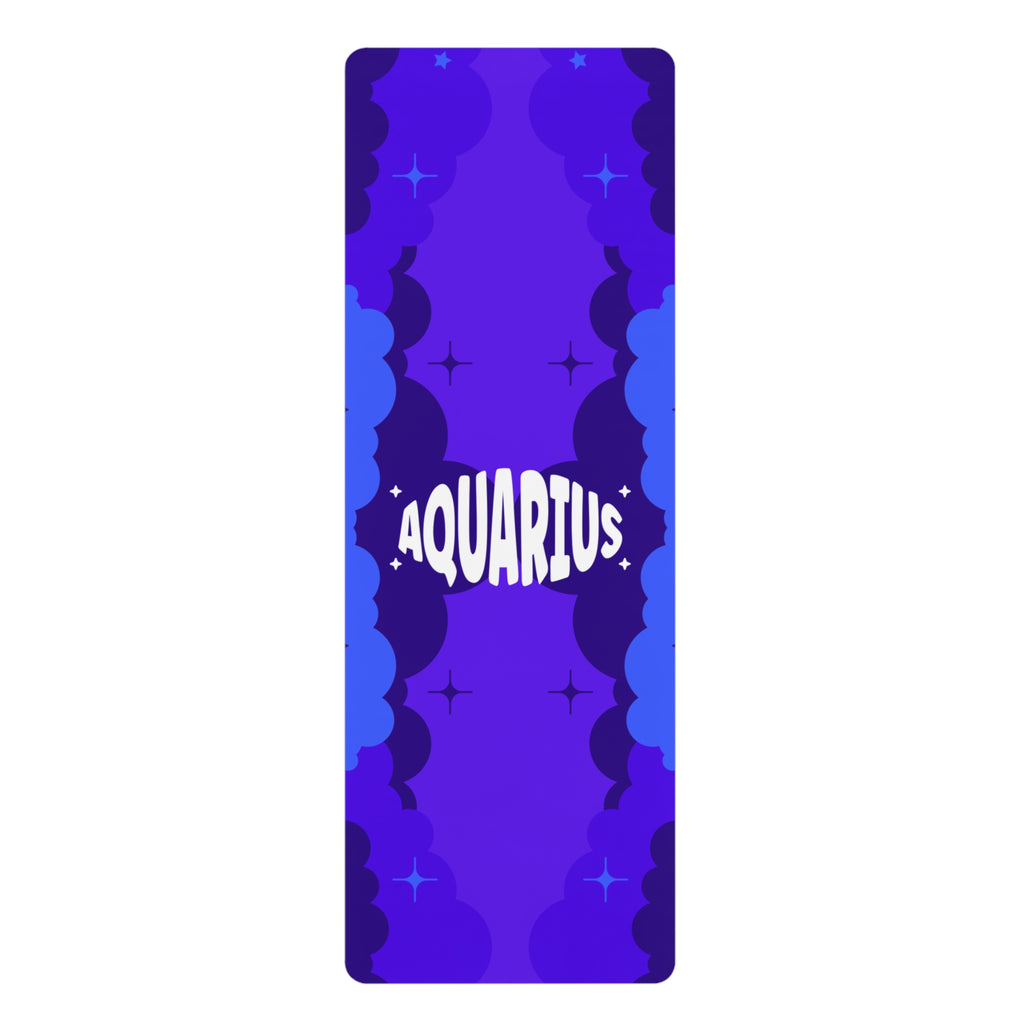 ELECTRIC BLUE - Aquarius Zodiac Rubber Non-Slip Yoga Mat (Color Series)