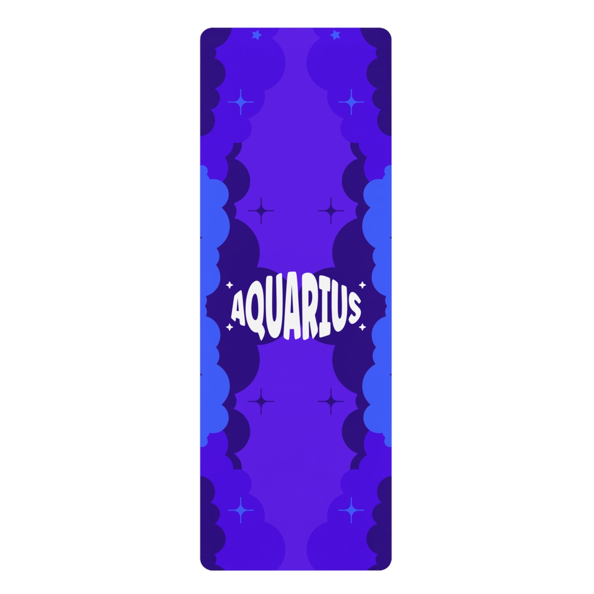ELECTRIC BLUE - Aquarius Zodiac Rubber Non-Slip Yoga Mat (Color Series)